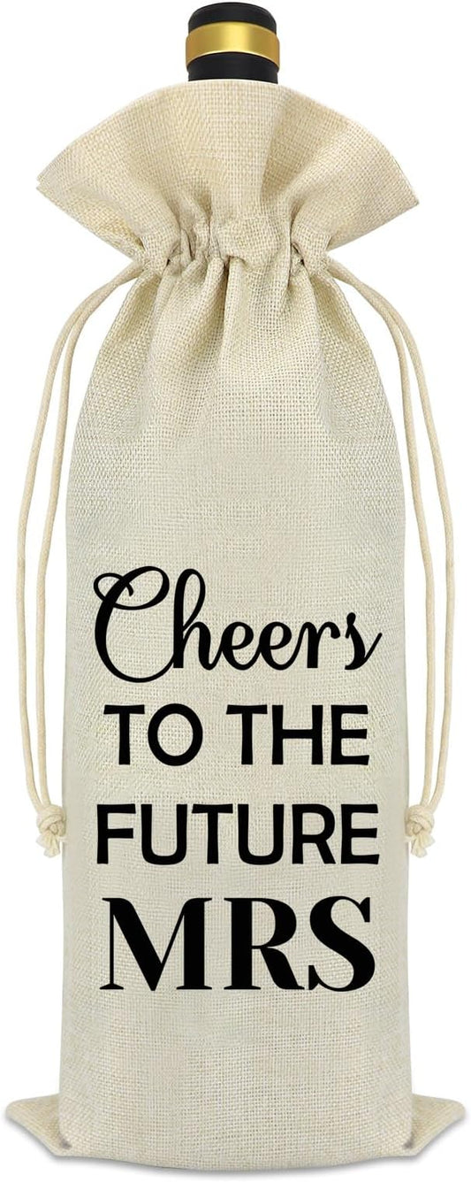 Future Mrs Gifts Engagement Gifts for Her Fiancee Gift Wine Bag Bride to Be Gifts Bridal Shower Gift Bachelorette Wedding Gift for Friend Sister Bestie Girlfriend Reusable Wine Bottle Bag Cover