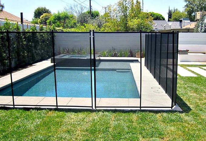 VINGLI Pool Fence 4Ft x 96Ft Swimming Pool Fence in Ground Pool Safety Fencing, Black