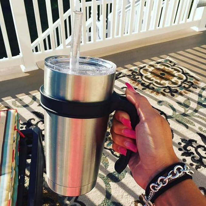 Handle for 20OZ Tumbler,Yeti Rambler Handle Anti Slip Travel Mug Grip Cup Holder for Yeti Rambler,Ozark Trail,Sic and More Tumbler Mugs