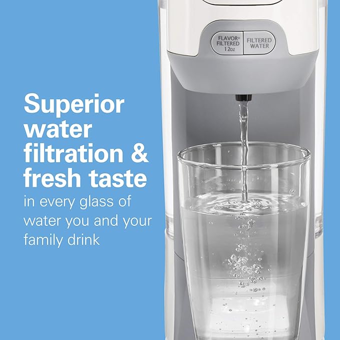 Hamilton Beach AquaFusion Electric Countertop Water Purifier & Filter 64 oz. Pitcher, Compatible with Flavor Capsules, White (87320)