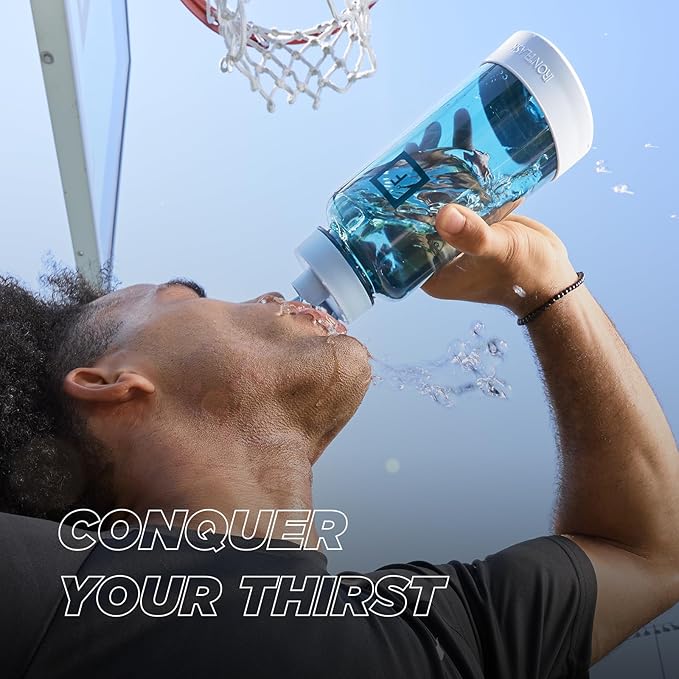 IRON °FLASK Clear Tritan Trekker Water Bottle with Chug Lid - Leak Proof & Lightweight for Gym, Hiking, Sports - Dishwasher Safe, BPA Free Plastic - Black, 32 Oz