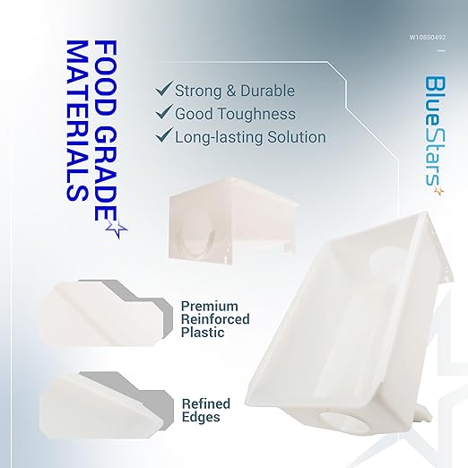 BlueStars W10850492 Ice Bucket - Compatible with Whirlpool Amana Maytag Kenmore Refrigerator - Replaces W10670844 W10138193 AP5989704 PS11731153