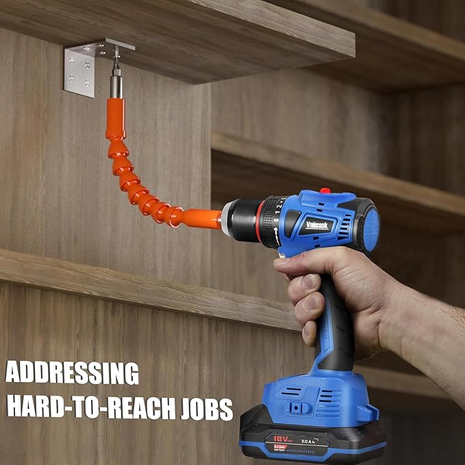 Cordless Drill Set,18V Brushless Power impach driver with Battery and Charger, 3/8" Keyless Chuck, Variable Speed, Drill Driver Bits Kit for Drilling and Tightening/Loosening Screws
