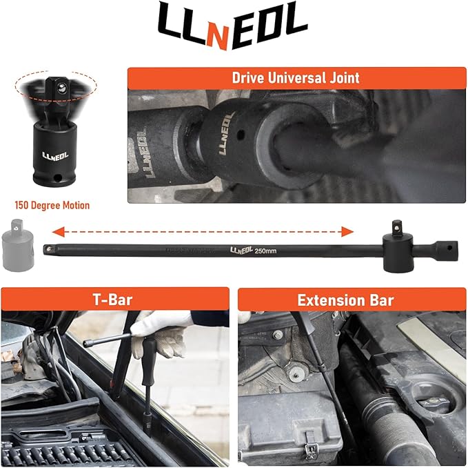 1/4 Inch Drive Impact Socket Set, 83Pcs Socket Wrench Set Metric & SAE from 4-15mm, 5/32-9/16", 6 Point CR-V Deep & Shallow Sockets Kit with 72T Ratchet Handle, E Torx, for Automotive & Home