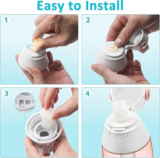 Bottle Filter Mouthpiece Replacement for Brita Water Bottle, Valve Replacement Accessories for Brita Filter Bottle, 3PC Silicone Mouthpiece, 4PC Filter Cartridges, Filter Bottle Parts