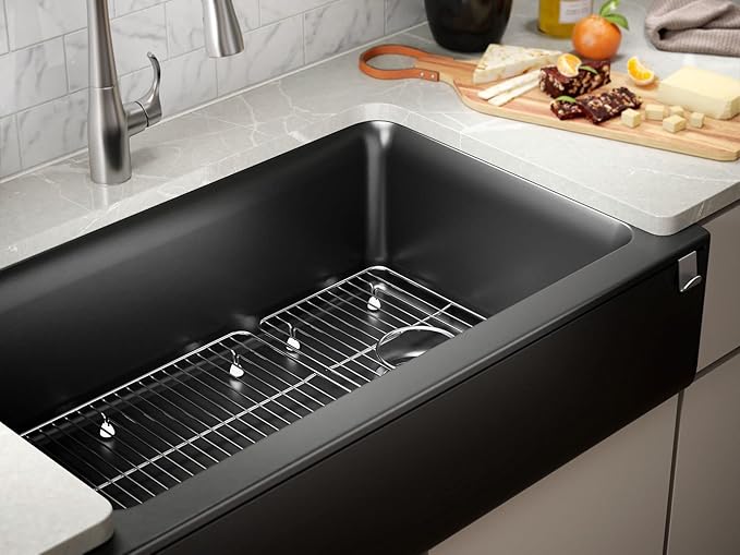 KOHLER K-25786-CM8 Cairn Sink, 36 in, Matte Black Plum