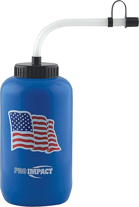 Pro Impact Squeezable Water Bottle Bendable Long Straw - LDPE BPA Free Plastic - Hydration for Baseball Hockey Gym MMA Yoga Boxing Cycling Softball Football Lacrosse (35.5 Oz.)