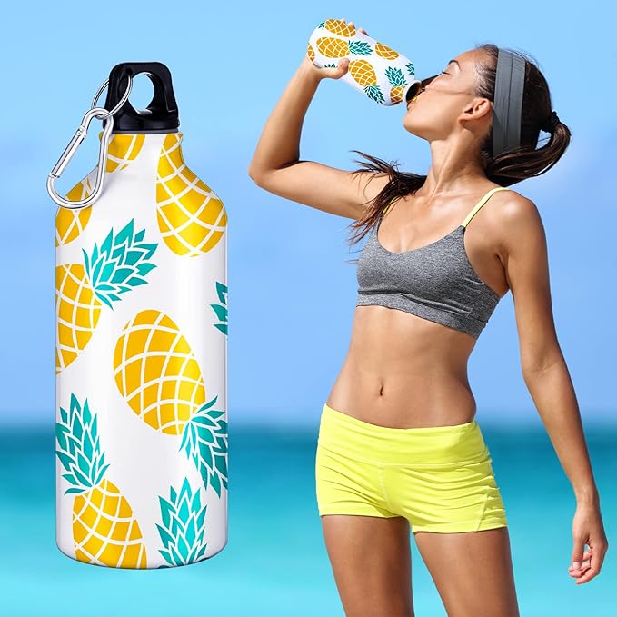 ramede 8 Packs Sublimation Cups Sublimation Water Bottle Blanks with 16 Shrink Wrap 20 oz Blank Sport Water Bottles Insulated Water Bottles with Hook and Leak Proof Twist Cap for Camping Climbing