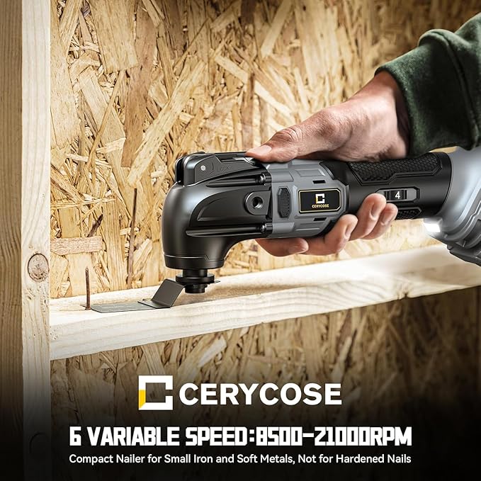 Cordless Oscillating Tool Compatible with Dewalt 20v Battery, 21000 OPM Max Brushless-Motor Tool with Auxiliary Handle, Oscillating Multi-Tool for Scraping, Sanding,Cutting Wood(Not Battery)