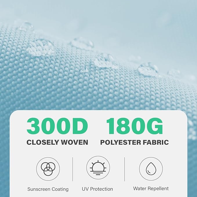 JEAREY 9 ft Patio Umbrella Replacement Canopy for 8 Ribs, Table Market Yard Umbrella Replacement Top Cover-Light Blue (Canopy Only)