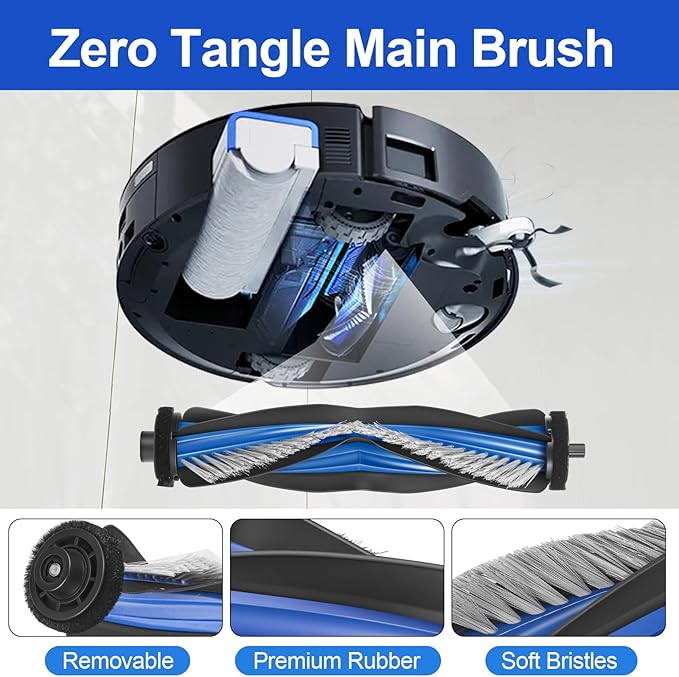 X8 Pro Omni Accessories for ECOVACS DEEBOT X8 PRO OMNI / X8 OMNI Replacement Parts Accessory Kit 2 Anti Tangle Main Brush 2 Roller Mop 6 Dust Bags 6 Side brush 4 Filter 1 Cleaning Brush