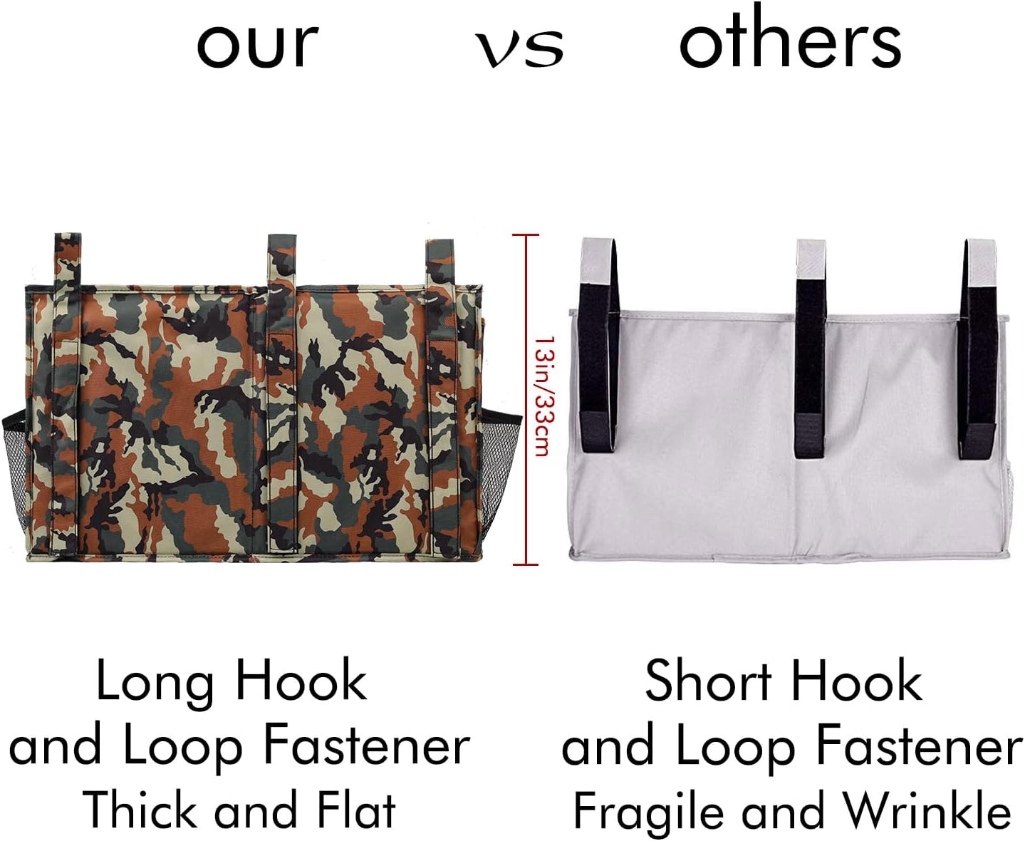 Surblue Bedside Caddy Hanging Organizer Storage Bag Pocket for Bunk, Hospital, College Dorm Rooms, Baby Bed Rails, Camp - 8 Pockets (Large, Jungle)