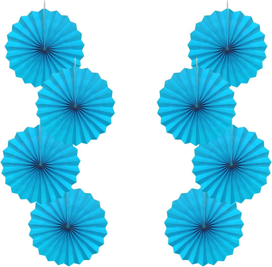 Blue Hanging Paper Fans,Blueaccessories Paper Decorations for Party,Blue Harmony Classroom Decorations,Party Decorations for Boys 12in Hanging Paper Fans 30 Color DIY Set (Sky Blue)