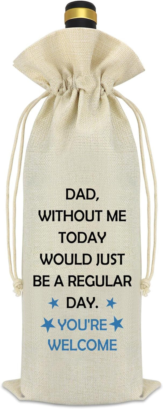 Funny Gifts for Dad Fathers Day Wine Gift Bag Dad Gifts from Daughter Son First Fathers Day Dad Gifts for New Dad Birthday Christmas Valentine's Day Gifts for Dad Daddy Stepdad Wine Bottle Bag Cover