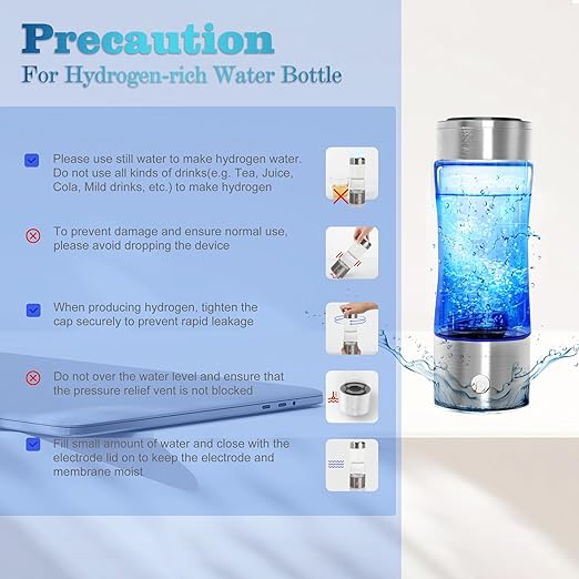 Komene Hydrogen Water Bottle with PEM SPE Technology, PEM Electrolysis Hydrogen Generator LED Display, Hydrogen Water Ionizer Machine for Home Office Travel, Best Gifts for Men and Women