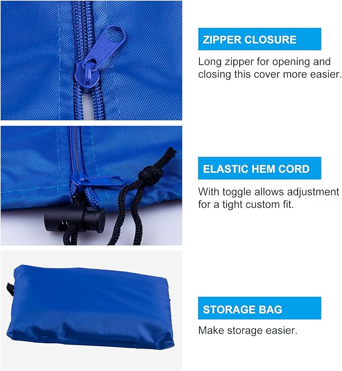 OKPOW Patio Umbrella Cover for 9ft to 12ft Outdoor Umbrellas - 420D Waterproof Garden Market Umbrella Cover Outside Parasol Covers with Zipper for Deck Pool Beach Umbrellas, Royal Blue