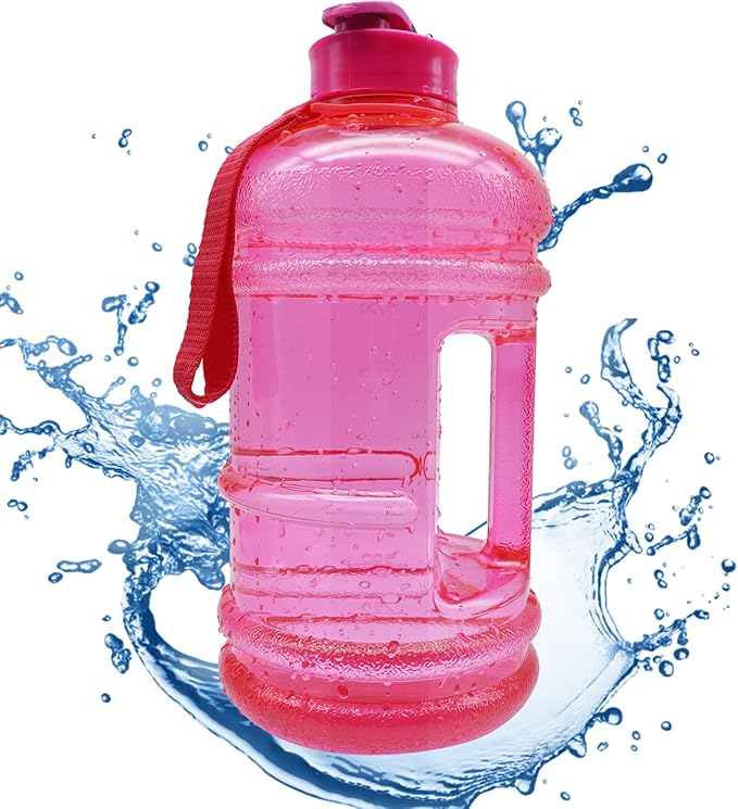 Water Jug Large Water Bottle Sport (2.2L/75 Oz) Leakproof Gym Container Large Capacity Drinking Tank(Pink)