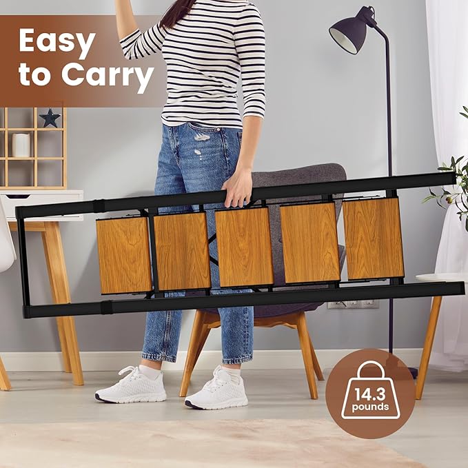 5 Step Ladder with Handrails, Lightweight Step Stool Foldable, Kitchen Step Stool for Adults 330 lbs, Portable Stepping Stool with Non-Slip Pedals, Aluminum Folding Stepladder for Home Garage