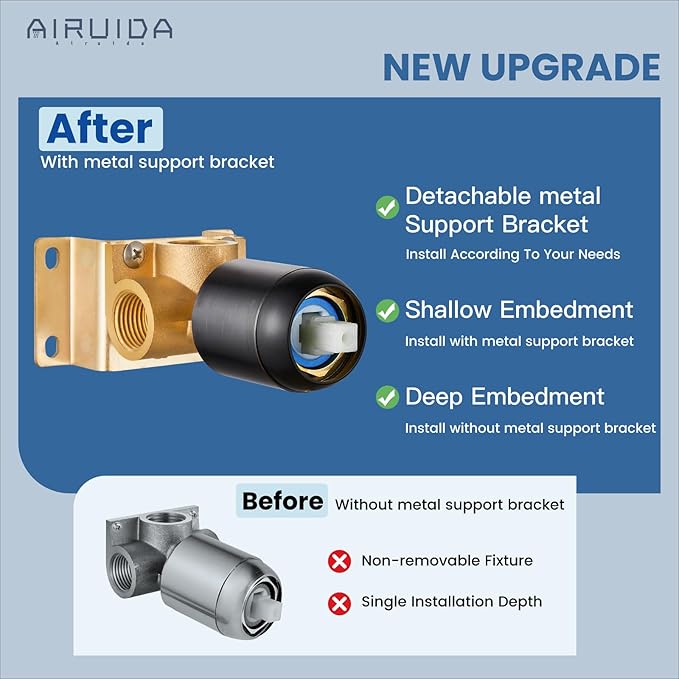 Airuida Shower Faucet Set,8 Inch Round Rainfall Shower Head,SUS304 Stainless Steel Single Handle Shower Trim Kit,Wall Mount Bathroom System with Female Threads Valve Oil Rubbed Bronze