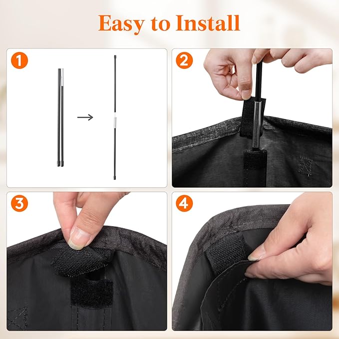 Lifewit Double Laundry Hamper with Lid and Removable Laundry Bags, Large Collapsible 3 Dividers Dirty Clothes Basket with Handles for Bedroom, Laundry Room, Closet, Bathroom, College, 145L Dark Gray