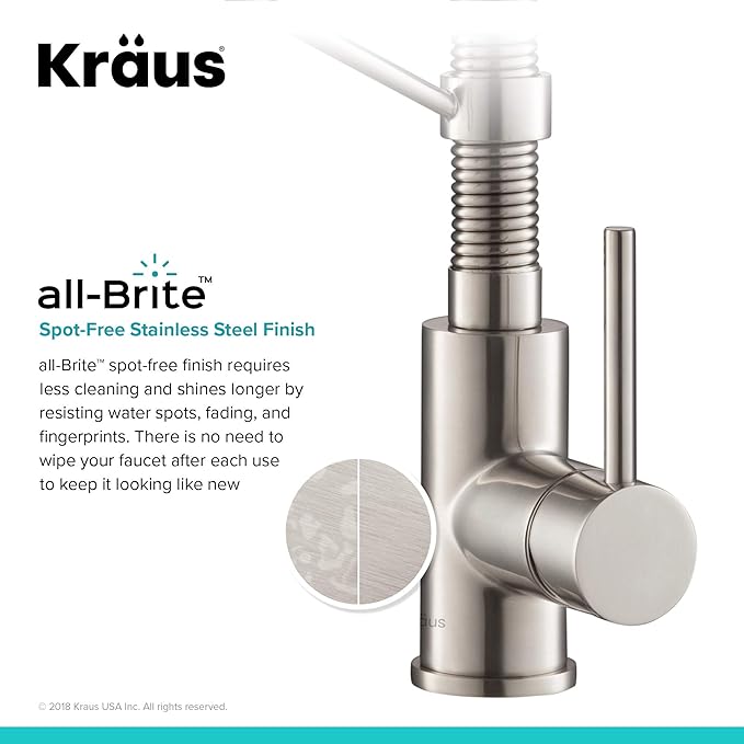 Kraus KPF-1610MB-KSD-43MB Bolden 18-Inch Single Handle Commercial Style Pull-Down Kitchen Faucet with Soap Dispenser, Matte Black