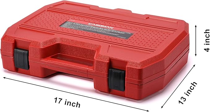 CASOMAN 1/2-inch 70 Pieces Impact Socket Master Set, SAE & Metric from 5/16"-1-1/4",8-24mm, Shallow/Deep Socket with Ratched Hand, Extension Bar and Adapters