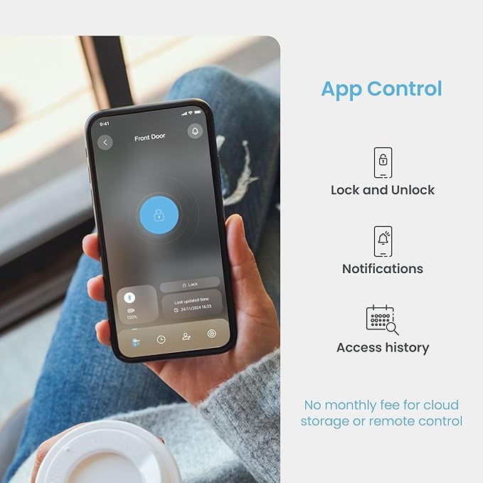 Lockly Smart Lock Model 7S, Bluetooth Smart Door Lock, Keyless Entry with PIN Genie® Digital Keypad, Front Door Lock Deadbolt