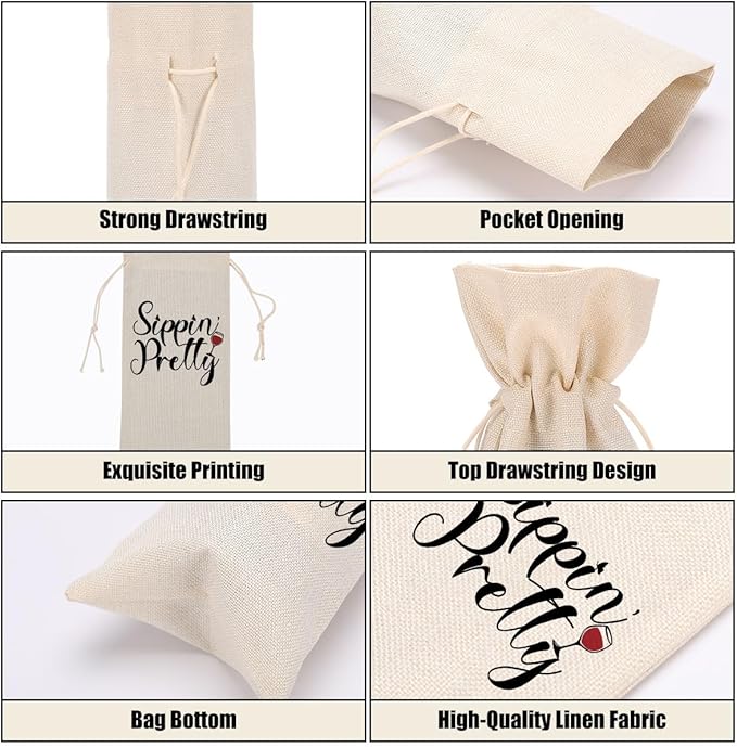 Funny Wine Quotes Wine Bag Wine Tasting Party Supplies for Wine Lovers Women Men Bride Groom Friend Aunt Christmas Birthday Wedding Bachelorrette Party Wine Bags
