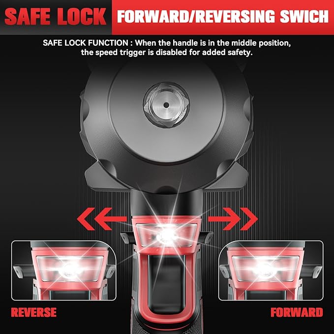 Cordless Impact Wrench 1/2 inch for Milwaukee 18V Battery, 900Ft-lbs (1200N.m) Brushless High Torque Impact Gun (No Battery)