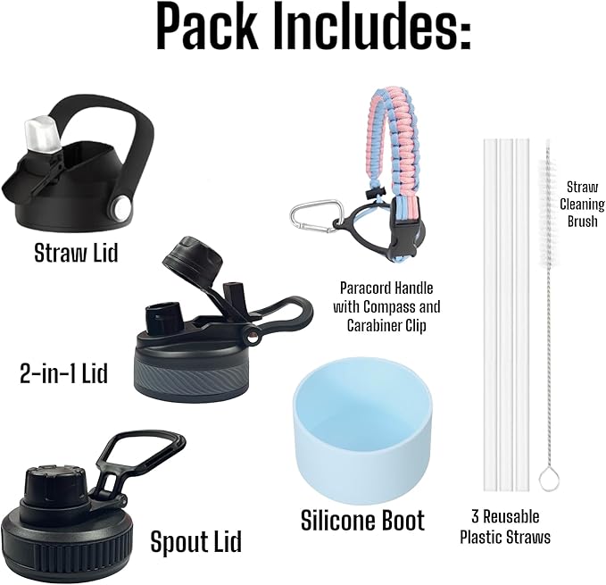 Water Bottle, Insulated water bottle, Stainless steel water bottle for kids men women Sports water bottle 32 oz Water bottle with straw Insulated Flask (Nude)