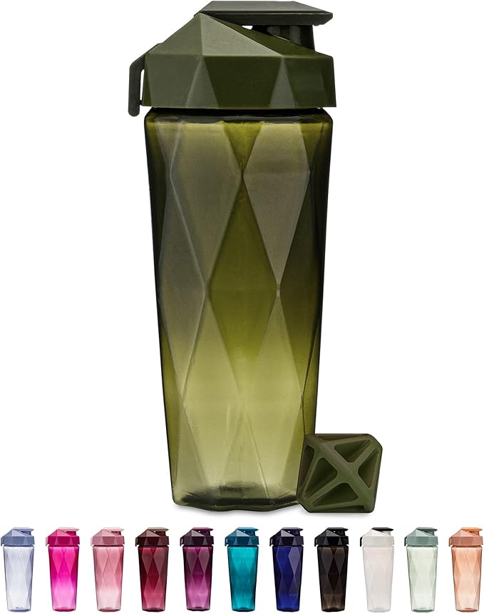 Classic 28oz Blender Shaker Bottle | Protein Shaker Bottle with Diamond Agitator | Shaker Cup with Carrying Handle and Dishwasher Safe | Moss - 28-Ounces