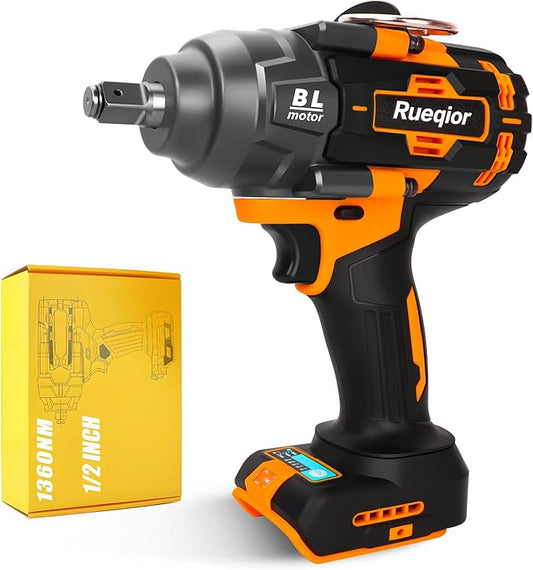 Cordless Impact Wrench 1/2" for DeWalt 20V MAX Battery, Impact Wrench 1000FT-LBS(1360N.m) High Torque Brushless Electric Impact, with 4 Modes Power Impact Driver for Car, Truck, Mower (No Battery)