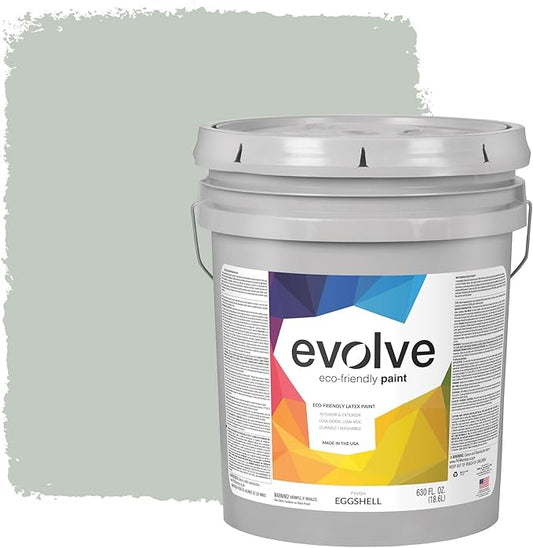 EVOLVE Paint & Primer: Environment-friendly, Low Sheen with One-coat Coverage for Interior & Exterior surfaces (Greenhouse, 5-Gallon)