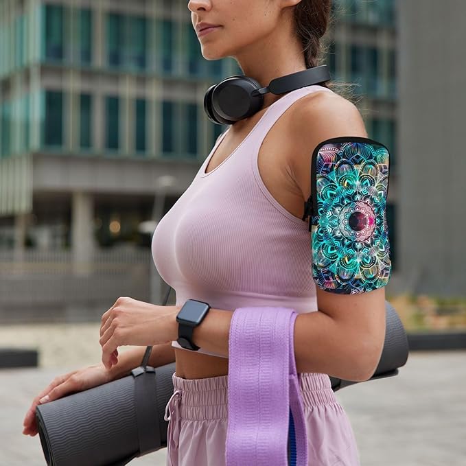 Galaxy Mandala Water Bottle Pouch for Stanley Cup 40oz 30oz,Personalized Gym Purse for Men Women, Tumbler Pouch with Versatile Pocket Water Bottle Bag for Cards, Keys, Phone