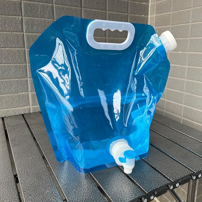 PIVHWIR 2 PCS Collapsible Water Container with Spigot, BPA Free 5L Camping Water Storage Carrier Jug, Collapsible Water Cube for Outdoors Hiking Camping Riding