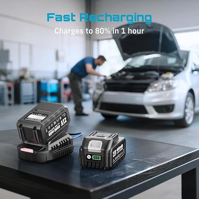 Seesii Impact Wrench 665 FT-LBS(900N.m) 3300IPM 1/2 Impact Gun High Torque Electric Cordless Impact Wrench with 21V 2x4.0Ah Battery 6 Sockets and Case for Home Car Truck Tire Lug Nut Removal Tool Set