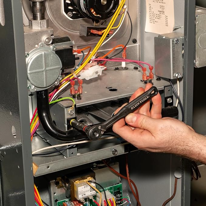 Klein Tools 65238 KNECT Impact Socket Set, Deep Sockets with Wrench, 3 Heavy-Duty Color Coded Flip Sockets, 6 SAE Sizes, Ratchet, Adapter and MODbox Case