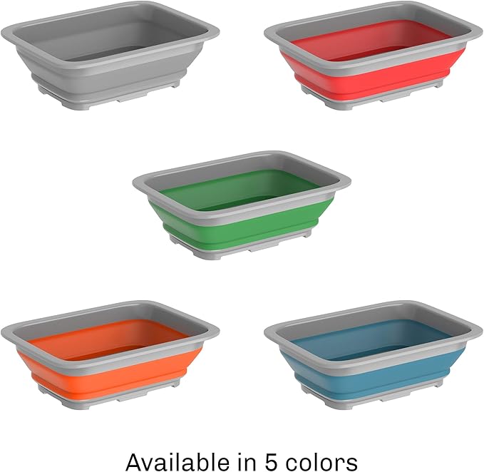 Collapsible Ice Bucket - 10-Liter Portable Outdoor Multi-Use Basin, Dish Tub, and Storage Basket for Camping and Tailgating by Wakeman (Green)