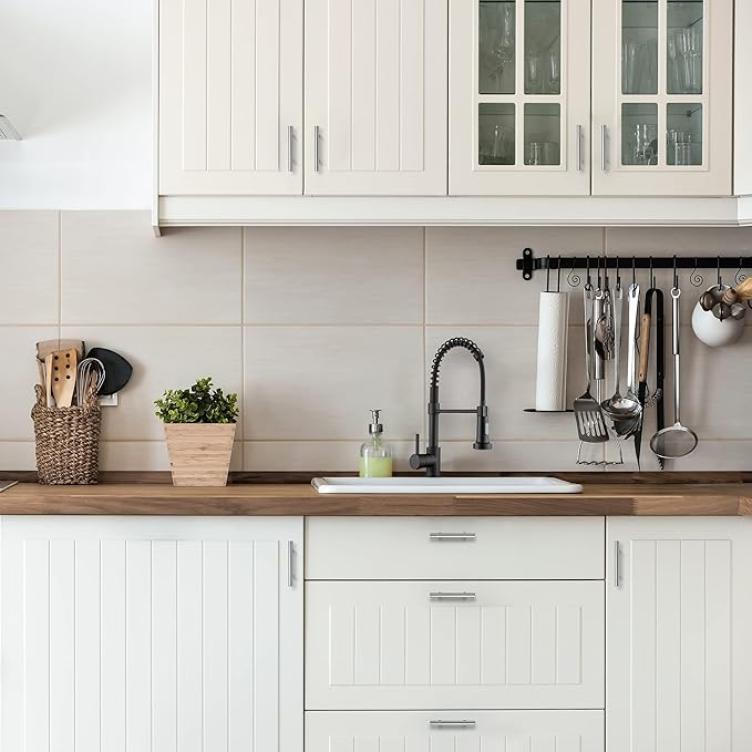 Ravinte 24 Pack | 4" Cabinet Pulls Brushed Nickel Stainless Steel Kitchen Cupboard Drawer Pulls Cabinet Handles 4 Inch Length，2-1/2 Inch Hole Center with Mounting