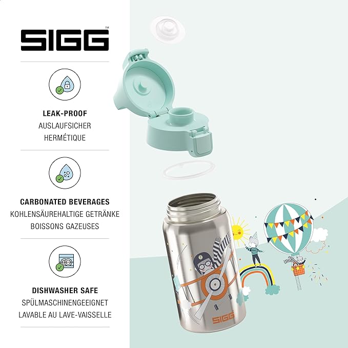 SIGG - Stainless Steel Kids Bottle - Shield One - Suitable For Carbonated Beverages - 17 Oz
