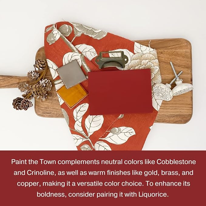 Country Chic All-in-One Chalk Paint for Furniture, Cabinets, Home Decor, Eco-Friendly, Matte Finish, Built-In Primer & Top Coat for Wood, Metal - Paint the Town (Red) - Pint 16 oz (475 ml)