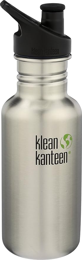 Klean Kanteen Classic Stainless Steel Singel Wall Non-Insulated Water Bottle with Sport Cap