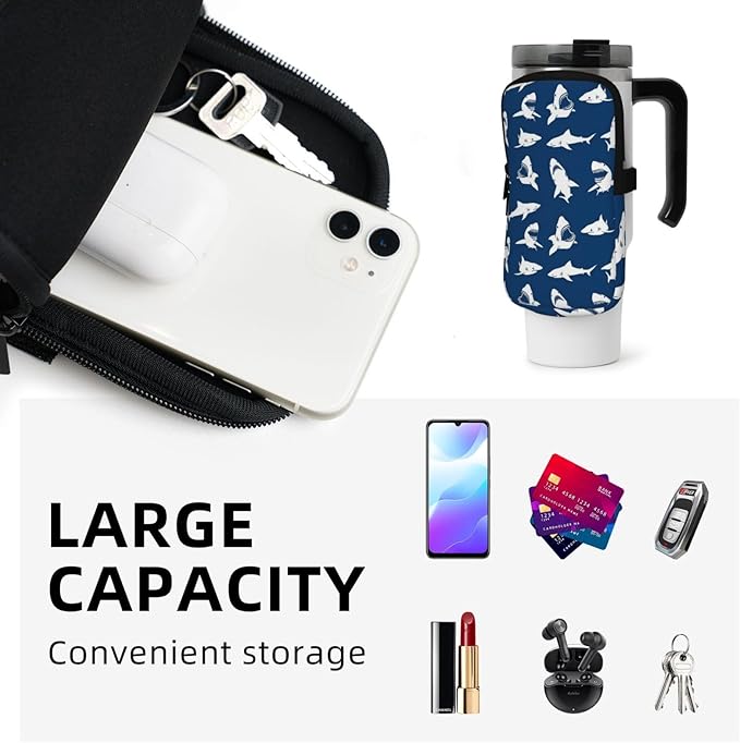 Galaxy Mandala Water Bottle Pouch for Stanley Cup 40oz 30oz,Personalized Gym Purse for Men Women, Tumbler Pouch with Versatile Pocket Water Bottle Bag for Cards, Keys, Phone