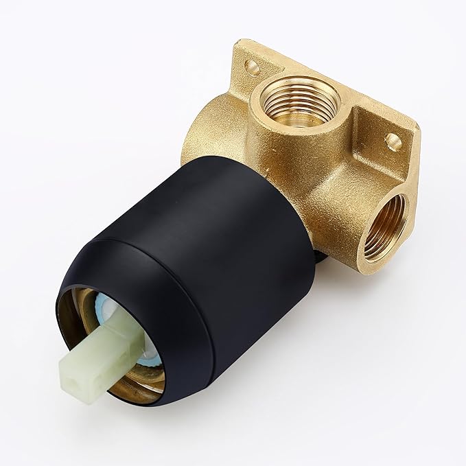 SUMERAIN Single-Function Shower Faucet Set Black and Gold, Stainless Steel 8 Inch Rain Shower Head Single Handle With Rough-in Valve Shower Trim Kit