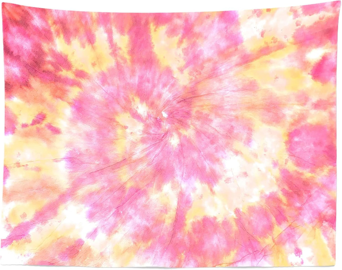 Loccor 7x5ft Tie Dye Tapestry Light Orange Watercolor Craft Dirty Tie-Dye Textile Abstract Chaotic Hippie Tapestry Wall Hanging for Living Room Bedroom Decor （Pattern Painted on Polyester Fabric）