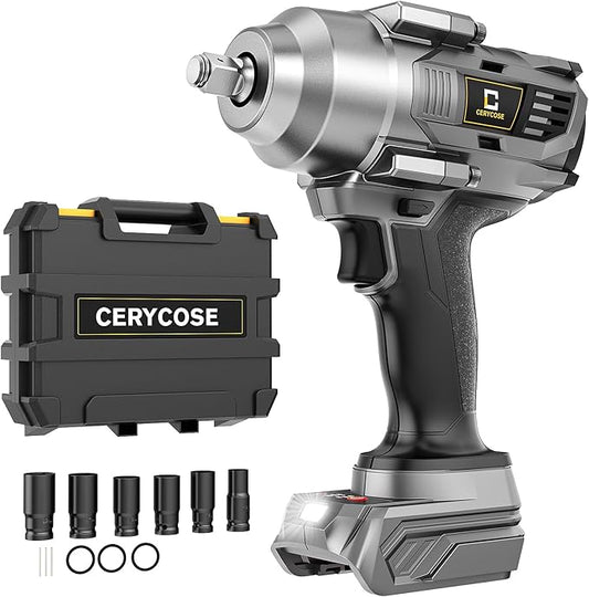 Cordless impact Wrench 1/2 inch for Dewalt Battery, 750FT-LBS (1000N.m) Brushless Electric Impact Gun Includes LED Work Light with 6 Sockets, High Torque Impact Driver, Bare Tool Only