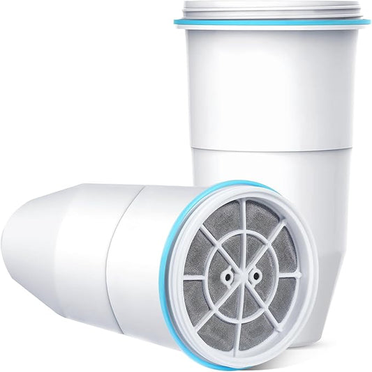 VIPHASES 2 Pack ZR-001 ZR-017 ZR-004 6-Stage Replacement Water Filters, Replacement for Pitchers and Dispensers, Advanced 0 TDS System to Removes 99.99% Lead, Chlorine, Fluoride, PFOA/PFOS