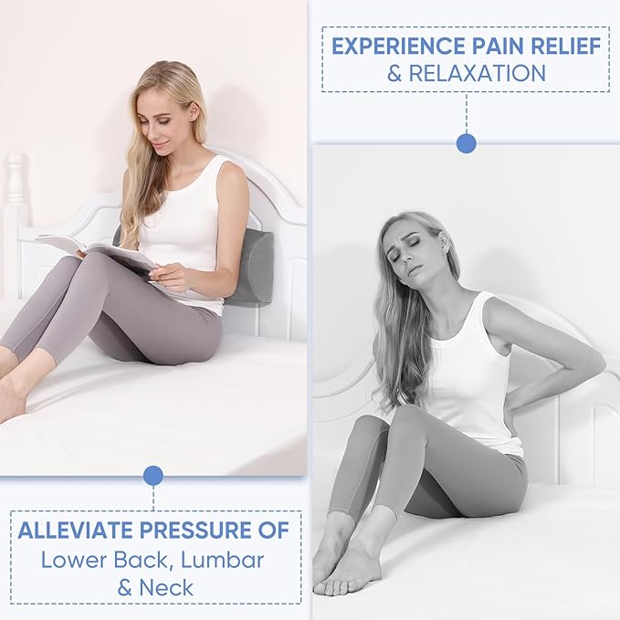 Forias Knee Pillow for Back Sleeping, Memory Foam Leg Pillow for Side Sleeping Bolster Pillow for Legs Elevation Half Moon Leg Elevation Pillow for Knee Lumbar Support, Ankle Rest and Foot Comfort