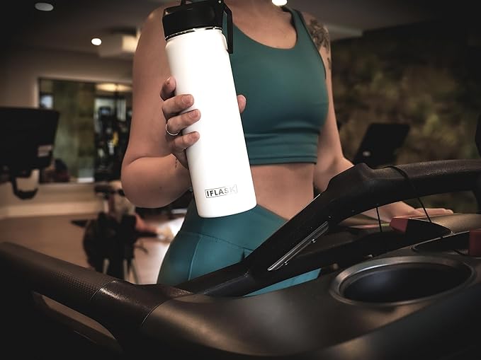 Sport Travel Outdoor Water Bottle with Spout and Straw Lids | Leak Proof | Insulated Stainless Steel Double Walled | BPA and Sweat free | Hot & Cold | For Kids Men & Women (White, 22 oz)