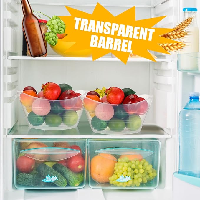 Norme 24 Pcs Oval Storage Tub with Handles, 4.5L Plastic Ice Bucket Wine Beer Champagne Bottle Drink Cooler Tub for Parties Beverage, Storage Basket (Clear)